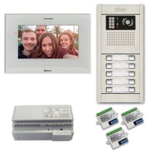 Alpha VKG2-A7-10AS 10-Unit Video-Intercom Kit with Aluminum Surface Entry Panel