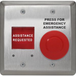 Camden Door Controls CM-AF540SOF Double Gang, Push/Pull Mushroom Push Button