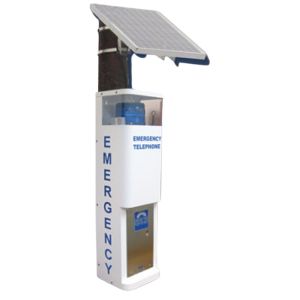 Alpha CSC95 Call Stat Cellular, 95W Solar White Finish with Blue Beacon Strobe and 95 Watt Photocell