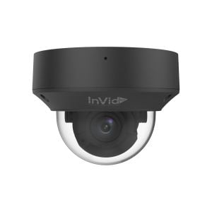 InVid VIS-P5DRXIRA27135NHB 5 Megapixel IP Plug & Play Outdoor IR Dome Camera with 2.7-13.5mm Lens, Black Housing