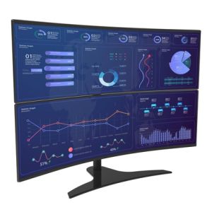 Peerless-AV LCT650SD 1x2 Freestanding Desktop Stand for 24" to 49" Ultra-Wide Curved Monitors