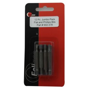 Eclipse Tools 902-378 12 Pc Jumbo Pack Assorted Flat and Phillips 1-15/16" Power Bit Set
