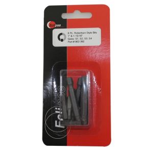 Eclipse Tools 902-392 8 Pc Robertson Style Insert Bit Set-Sizes: S1, S2, S3, S4 1" & 1-15/16" lengths