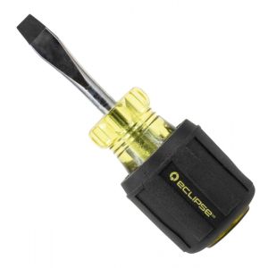 Eclipse Tools 800-101 Flat Blade Rubber Grip Stubby Screwdriver 1/4 x 1-1/2"