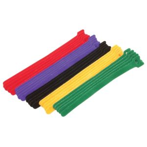 Eclipse Tools 900-098-AST Hook & Loop Cable Tie Assortment 15 pcs - 3 each color