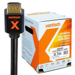 Linear XT-EX-HDMI-0740PKMC Xantech EX Series Master Carton - High-speed HDMI Cable with X-GRIP Technology, 0.7 Meter