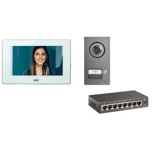 Urmet 1060-634 One-Family Video Kit with Mikra2 Entry Panel and 1741 Basic Video Door Phone, Ipercom System