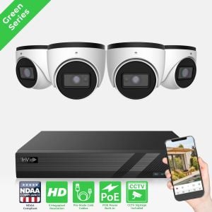 InVid ECO-4X-10TB 4 Camera 5MP Surveillance System Turret - 10TB
