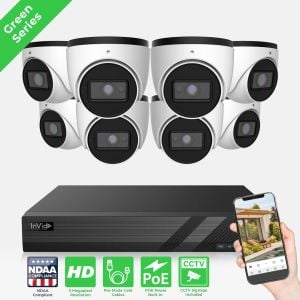 InVid ECO-8X-18TB 8 Camera 5MP Surveillance System Turret - 18TB