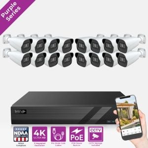 InVid AI-16ZXB-18TB 16 Camera 4K Smart AI Surveillance System Bullet - 18TB