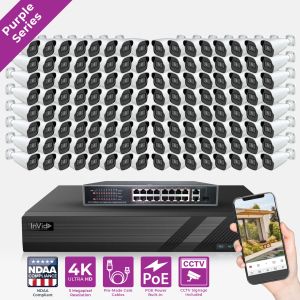 InVid AI-128ZXB-10TB 128 Camera 4K Smart AI Surveillance System Bullet - 10TB