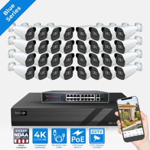 InVid HD-32ZB-2TB 32 Camera 4K Surveillance System Bullet Blue - 2TB