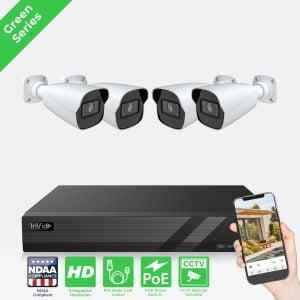InVid ECO-4XB-4TB 4 Camera 5MP Surveillance System Bullet - 4TB