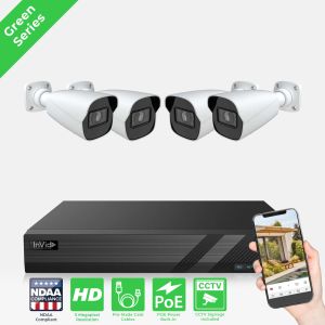 InVid ECO-4XB-6TB 4 Camera 5MP Surveillance System Bullet - 6TB