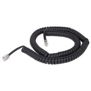 ICC GCHA444006-FBK Coiled Telephone Handset Cord with RJ22 4P4C Plugs 6 Feet, Black
