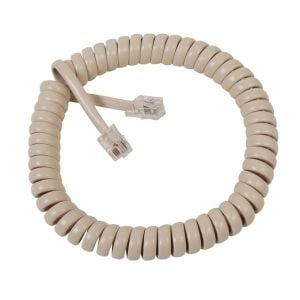 ICC GCHA444006-FIV Coiled Telephone Handset Cord with RJ22 4P4C Plugs 6 Feet, Ivory
