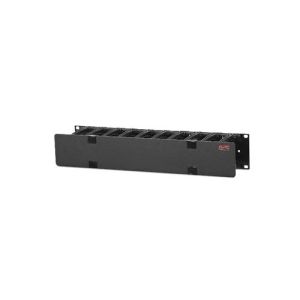 APC AR8600A NetShelter Cable Management, Horizontal Cable Manager, 2 Unit, Single Side with Cover, Black