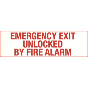 Camden Door Controls CX-MS01 Sign for Emergency Exit, Printed On Clear Mylar