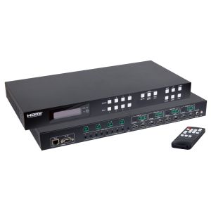 MuxLab 500428 HDMI 2.0 4X4 Seamless Matrix with Videowall & Multiview