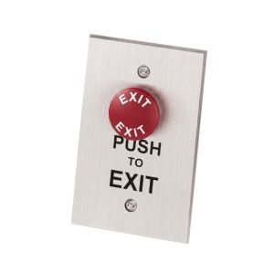 Alarm Lock PE1 Round Red Exit Button Non-Illuminate Standard Switch Plate
