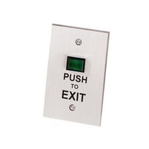 Alarm Lock PE2 Square Green Illuminated Exit Button Standard Switch Plate
