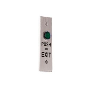 Alarm Lock PE2S Square Green Illuminated Exit Button Narrow Switch Plate