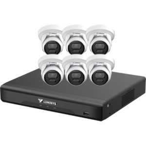 Luminys K56-8D1A2 8 Channel LumiDeterrent NVR, 2TB HDD with 6x 5 Megapixel Turret Cameras Kit