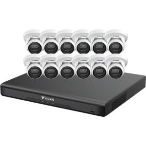 Luminys K5T-16D2A4 16 Channel LumiDeterrent NVR, 4TB HDD with 12x 5 Megapixel Turret Cameras Kit