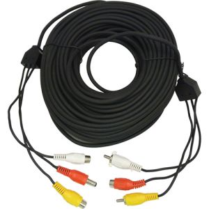 MG Electronics EXT-100B Power/Video 18 AWG Extension Cable 100', Black