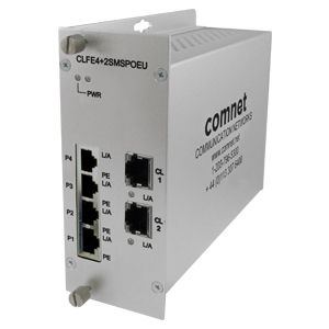 Comnet CLFE4+2SMSPOEC 10/100TX Drop/Insert/Repeat 4TX/2EX Self-Managed Ethernet Switch with PoE