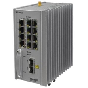 Comnet RLGE2FE16R/S/AC/28P/S22/CNA RLGE2FE16R with 2 x SFP, 8 x10/100TX PoE, 4 x RS-232, cellular4G LTE (NA Bands) modem, AC