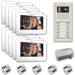 Alpha VKGB2-7-10AS 10 Unit Touchscreen Video Entry Intercom Kit