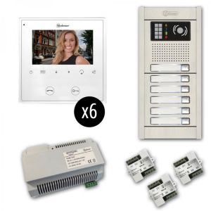 Alpha VKGB2-6AF 6 Unit Color Video Entry Intercom Kit