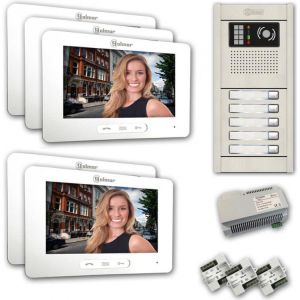 Alpha VKGB2-7-5AS 5 Unit Touchscreen Video Entry Intercom Kit