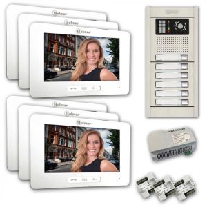 Alpha VKGB2-7-6AF 6 Unit Touchscreen Video Entry Intercom Kit
