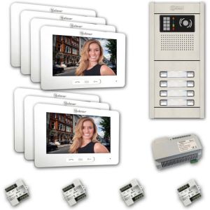 Alpha VKGB2-7-7AF 7 Unit Touchscreen Video Entry Intercom Kit