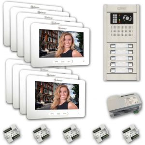 Alpha VKGB2-7-9AS 9 Unit Touchscreen Video Entry Intercom Kit