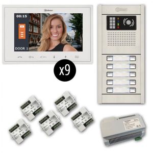 Alpha VKGB2-V7-9AS 9 Unit Video Entry Intercom Kit
