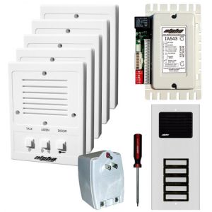 Alpha IK543-5S 5 Unit Entry Intercom Kit+Wire
