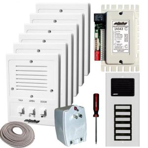 Alpha IK543-7S 7 Unit Entry Intercom Kit+Wire