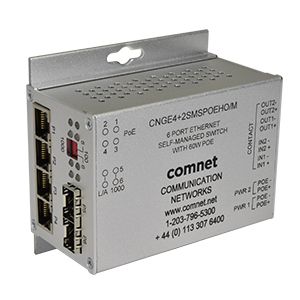 Comnet CNGE4+2SMSPoE-M Small Surface Mount 6 Port Gigabit Ethernet Self-managed Switch