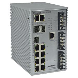 Comnet RLGE3FE7MS4 Hardened 3 Port 1000Mbps + 7 Port 100Mbps Managed Switch, Includes Power Supply, Substation Rated