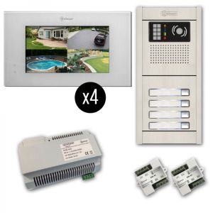 Alpha VKGB2-P7-4AF 4 Unit Touchscreen Video Entry Intercom Kit