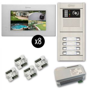 Alpha VKGB2-P7-8AF 8 Unit Touchscreen Video Entry Intercom Kit