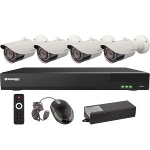 Vitek VT-TH5KT816TB 8 Channel 4-IN-1 (TVI/AHD/CVI/CVBS) DVR, 16TB with 4 X 5 Megapixel Bullet Cameras, 3.6mm