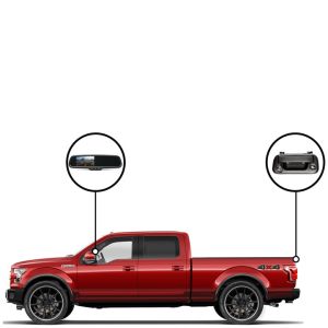 RVS Systems RVS-718503-09 Ford F150 Backup Camera 2015+, Mirror Monitor with Dash Camera, 33ft Cable
