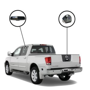 RVS Systems RVS-718521-03 480 TVL Nissan Titan Mirror Monitor with Compass and Temperature, Tailgate Camera, 33ft Cable