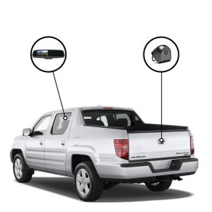 RVS Systems RVS-718523-03 480 TVL Honda Ridgeline Mirror Monitor with Compass and Temperature, Tailgate Camera, 33ft Cable
