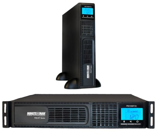 Minuteman PRO1000RT2UNC 1000VA Line Interactive UPS with 8 Outlets, Pre-Installed Network Card PRO1000RT2UNC by Minuteman