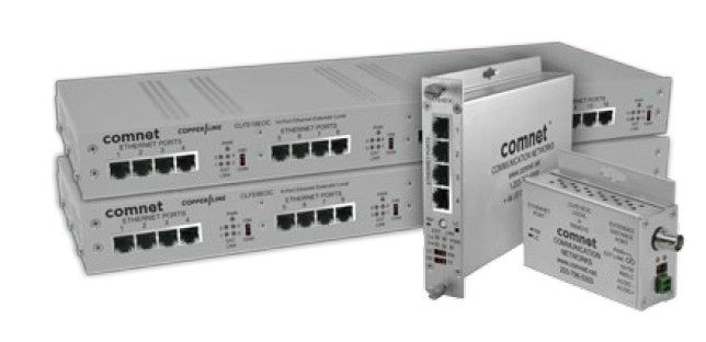 Comnet CLFE8EOU Eight-Channel Ethernet Over UTP Extender With Pass-through PoE CLFE8EOU by Comnet
